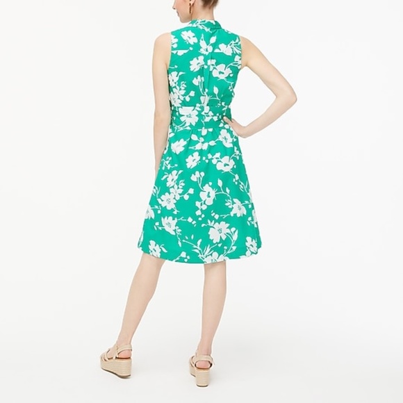 🆕️ J. Crew Sleeveless tie-waist shirtdress green - Picture 3 of 3